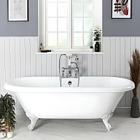 Milano Legend 1795mm Roll Top Freestanding Bath Ball Claw Feet White