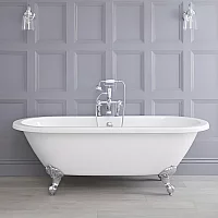 Milano Legend 1780mm x 825mm Double Ended Roll Top Freestanding Bath with Choice of Feet
