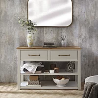 Milano Henley Antique White 1215mm Vanity Unit with Classic TBar Aged Gold Handles