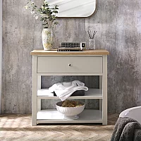 Milano Henley Antique White 840mm Traditional Vanity Unit with Classic Round Chrome Handle