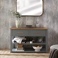 Milano Henley Light Grey 1215mm Vanity Unit with Classic TBar Aged Bronze Handles