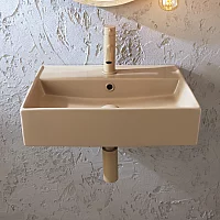 Milano Elements Rectangular Wall Hung Basin 500mm x 350mm 1 Tap Hole Choice of Finish