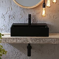 Milano Elements Graphite Rectangular Countertop Basin 500mm x 350mm 1 Tap Hole