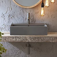 Milano Elements Pebble Rectangular Countertop Basin 500mm x 350mm 1 Tap Hole