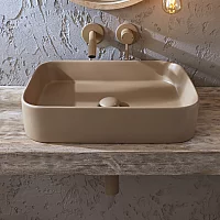 Milano Elements Sand Rectangular Countertop Basin 505mm x 370mm No TapHoles