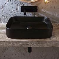 Milano Elements Graphite Rectangular Countertop Basin 505mm x 370mm No TapHoles