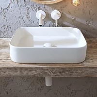 Milano Elements Chalk Rectangular Countertop Basin 505mm x 370mmNo TapHoles