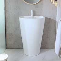 Milano Elements Chalk Freestanding Basin 535mm x 480mm 1 Tap Hole