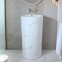Milano Rivington Marble Effect Modern Freestanding Basin 460mm x 445mm No Tap Holes