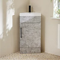 Milano Lurus 450mm Modern Cloakroom Corner Vanity Unit with Basin Choice of Handles