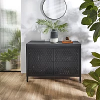 Milano Beswick Black Metal 1200mm Vanity Unit with Black Grey Countertop