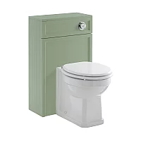 Milano Thornton Pastel Green Traditional WC Unit with Richmond Back to Wall Toilet Chrome Flush and White Seat