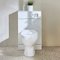 Milano Lurus White Modern 500mm WC Unit with Select Toilet Chrome Flush