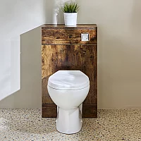 Milano Lurus Dark Oak Modern 500mm WC Unit with Select Toilet Chrome Flush