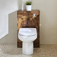 Milano Lurus Dark Oak Modern 500mm WC Unit with Ballam Toilet Chrome Flush