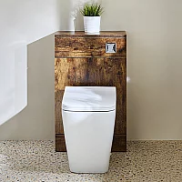 Milano Lurus Dark Oak Modern 500mm WC Unit with Longton Toilet Chrome Flush