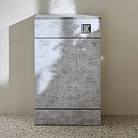 Milano Lurus Concrete Grey Modern 500mm WC Unit Excluding Pan Chrome Flush