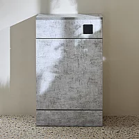 Milano Lurus Concrete Grey Modern 500mm WC Unit Excluding Pan Black Flush