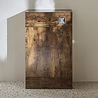 Milano Lurus Dark Oak Modern 500mm WC Unit Excluding Pan Chrome Flush