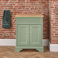 Milano Thornton Pastel Green 645mm Traditional Vanity Unit with Classic Round Chrome Handles