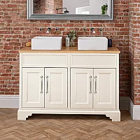 Thornton Smoke Grey 1210mm Traditional Vanity Unit wih Square Basin Oil Rubbed Bronze Classic Bar Handle