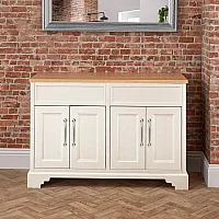 Milano Thornton Antique White 1210mm Traditional Vanity Unit with Classic TBar Aged Bronze Handles