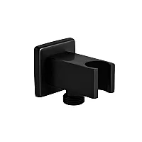 Milano Preto Modern Integrated Outlet Elbow and Bracket for Hand Showers Black