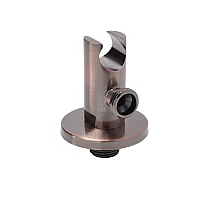 Milano Amara Modern Round Integrated Outlet Elbow and Bracket for Hand Showers Aged Bronze