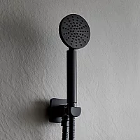 Milano Lune Modern Hand Shower with Wall Bracket and Outlet Elbow Choice of Finish