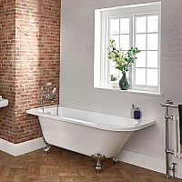 Milano Legend White Traditional Freestanding Corner Bath 1685mm x 750mm Choice of Feet and LeftRight Hand Options