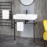 Milano Elswick 750mm x 420mm Basin with Black Washstand
