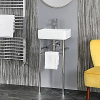 Milano Farington 400mm x 295mm Basin with Chrome Washstand