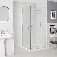 Milano Langley Traditional Hinged Double Door Corner Shower Enclosure with Tray 1000mm x 900mm