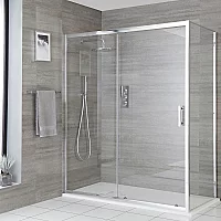 Milano Portland Corner Sliding Door Shower Enclosure with White Slate Tray 1700mm x 800mm