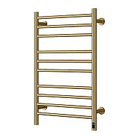 Reina Arnage Stainless Steel Dry Electric Heated Towel Rail 800mm x 500mm Brushed Brass