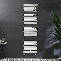 Milano Lustro Dual Fuel Designer Chrome Flat Panel Heated Towel Rail 1512mm x 450mm no Cable Cover