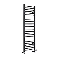 Milano Artle Dual Fuel Anthracite Curved Heated Towel Rail 1600mm x 500mm
