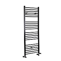 Milano Nero Dual Fuel Black Straight Heated Towel Rail 1600mm x 400mm