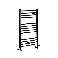 Milano Nero Dual Fuel Black Straight Heated Towel Rail 1000mm x 500mm