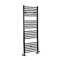 Milano Nero Dual Fuel Black Straight Heated Towel Rail 1600mm x 500mm