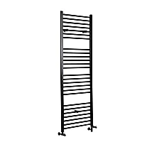 Milano Nero Dual Fuel Black Straight Heated Towel Rail 1800mm x 500mm