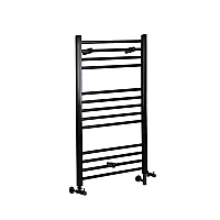 Milano Nero Dual Fuel Black Straight Heated Towel Rail 1000mm x 600mm