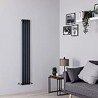 Milano Aruba Vertical Designer Radiator Single Panel 1600mm x 236mm Anthracite