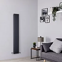 Milano Aruba Vertical Designer Radiator Double Panel 1600mm x 236mm Anthracite