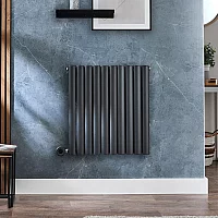 Milano x ECOSO Aruba Electric Anthracite Horizontal Designer Radiator Choice of Size and WiFi Thermostat PlugIn and Hardwired Options