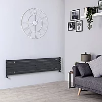 Milano Capri Anthracite Flat Panel Horizontal Designer Radiator 354mm x 1600mm Single Panel
