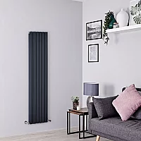 Milano Capri Anthracite Flat Panel Vertical Designer Radiator 1600mm x 354mm Double Panel