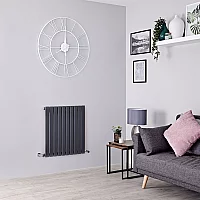 Milano Capri Anthracite Flat Panel Horizontal Designer Radiator 635mm x 590mm Single Panel