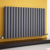 Milano Aruba Horizontal Designer Radiator Double Panel 635mm x 1000mm Anthracite