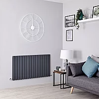 Milano Alpha Flat Panel Horizontal Designer Radiator Double Panel 635mm x 1190mm Anthracite